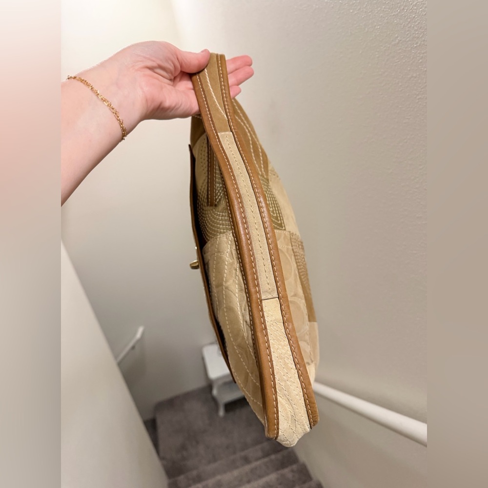 Coach Patchwork XL Ergo Hobo Shoulder Bag in Tan and Gold Y2K - Picture 8 of 12